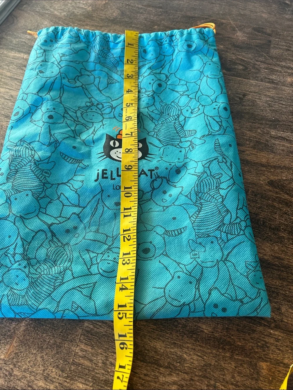 Jellycat Teal Kids Swim Drawstring Pouch with Yellow Cord